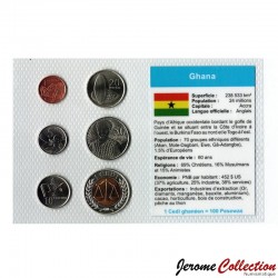 GHANA - SET / LOT de 6 PIECES de 1 5 10 20 50 100 Pesewas [en Blister] - 2007 – Km37 38 39 40 41 42 – JeromeCollection