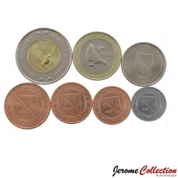 BOSNIE - SET / LOT de 6 PIECES de 5 10 20 50 FENINGA 1 2 MARK - 2022 / 2025 – Km115 116 117 118 119 121 –