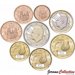 ESPAGNE - SET / LOT de 8 PIECES de 1 2 5 10 20 50 Centimes - 1 2 Euros - 2025 – Km1144 1145 1146 1147 1148 1149 1327