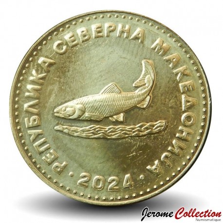 MACEDOINE DU NORD - PIECE de 2 Denari - Truite - 2024 – Km85 – JeromeCollection