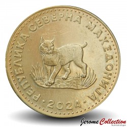 MACEDOINE DU NORD - PIECE de 5 Denari - Lynx - 2024 – Km86 – JeromeCollection