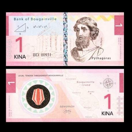 BOUGAINVILLE - Billet de 1 Kina - Série Scientifiques - Pythagore - 2013