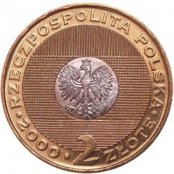 POLOGNE - PIECE de 2 ZLOTE - Millenium - 2000