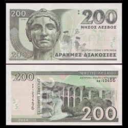 GRECE - Billet de 200 Drachmes - Sappho - 2014