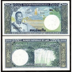 LAOS - Billet de 200 Kip - Roi Savang Vatthana - 1963