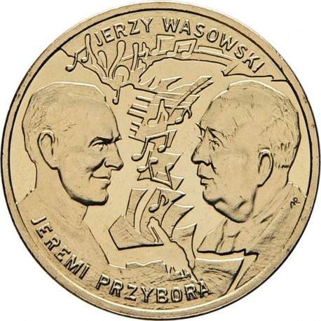 POLOGNE - PIECE de 2 ZLOTE - Jeremi Przybora, Jerzy Wasowski - 2011