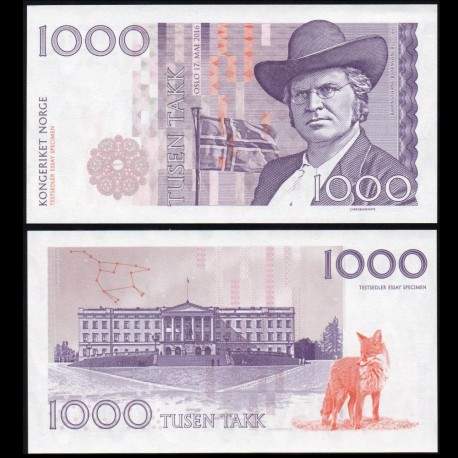NORVEGE - Billet de 1000 Takk - Bjørnstjerne Bjørnson - 2016