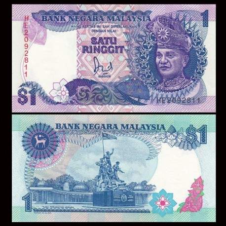 MALAISIE - Billet de 1 Ringgit - Monument national - 1989