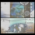 GILBERT ISLANDS / KIRIBATI- Billet de 3 Dollars - Série Tortue: Pseudemys - 2016