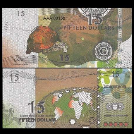 GILBERT ISLANDS / KIRIBATI- Billet de 15 Dollars - Série Tortue: Tortue étoilée