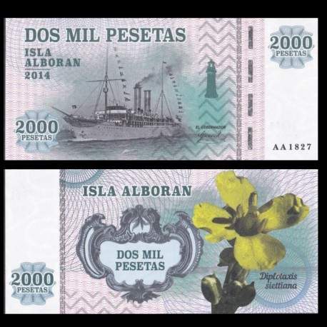 ISLA ALBORAN - Billet de 2000 Pesetas - Série Bateaux - 2014