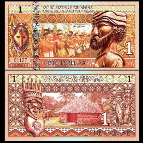 ETATS DU PACIFIQUE DE MELANESIE, MICRONESIE ET ​​POLYNESIE - Billet de 1 DOLLAR