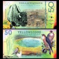 NATIONAL PARK / PARC NATIONAUX - YELLOWSTONE - Billet de 50 DOLLARS - Bison -