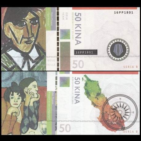 BOUGAINVILLE - Billet de 50 Kina - Série Peintres - Pablo Picasso - 2016