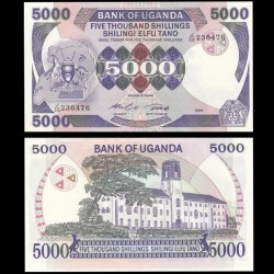OUGANDA - Billet de 5000 Shillings - 1986
