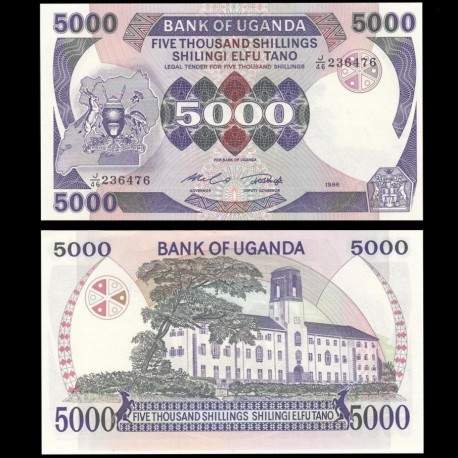 OUGANDA - Billet de 5000 Shillings - 1986