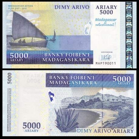 MADAGASCAR - Billet de 5000 Ariary - Madagascar Action Plan - 2008