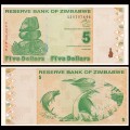 ZIMBABWE - Billet de 5 Dollars - 2009