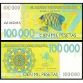 CABO DAKHLA - Billet de 100000 PESETAS - Poissons Tropicaux - 2015