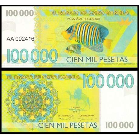CABO DAKHLA - Billet de 100000 PESETAS - Poissons Tropicaux - 2015