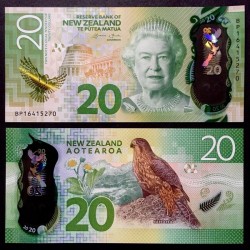 NOUVELLE-ZELANDE - Billet de 20 Dollars - Faucon de Nouvelle-Zélande - 2016