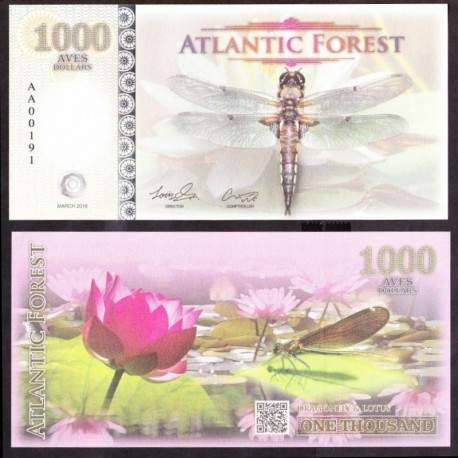 ATLANTIC FOREST - Billet de 1000 Aves - Buprestidae - 2016