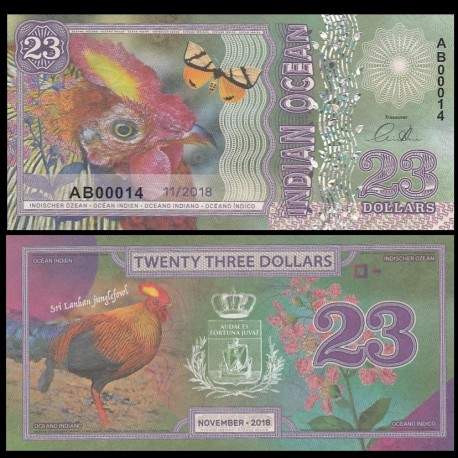 OCEAN INDIEN / INDIAN OCEAN - Billet de 23 DOLLARS - Coq de Lafayette - 2018
