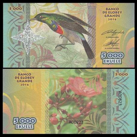 ELOBEY GRANDE - Billet de 5000 Ekuele - Série Oiseaux - 2016