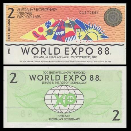 AUSTRALIE - Billet de 2 EXPO Dollars - Exposition mondiale - 1988