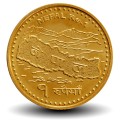 NÉPAL - PIECE de 1 Roupie - Carte du Népal - 2009 - २०६६