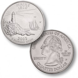 ETATS UNIS / USA - PIECE de 25 Cents (Quarter States) - Maine - 2003 - D