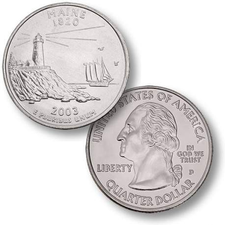 ETATS UNIS / USA - PIECE de 25 Cents (Quarter States) - Maine - 2003 - D