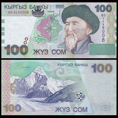 KIRGHIZISTAN - Billet de 100 Som - Toktogul Satylganov - 2002 – JeromeCollection