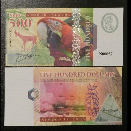 NIMROD ILANDS / ILES NIMROD - Billet de 500 DOLLARS - Ara / Bouquetin - 2018