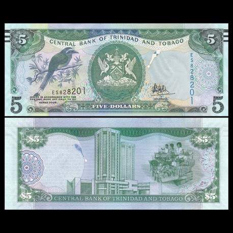 TRINITÉ-ET-TOBAGO - Billet de 5 Dollars - Oiseau Motmot - S2006 - 2017