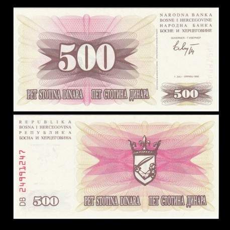 BOSNIE HERZEGOVINE - Billet de 500 Dinara - 1992