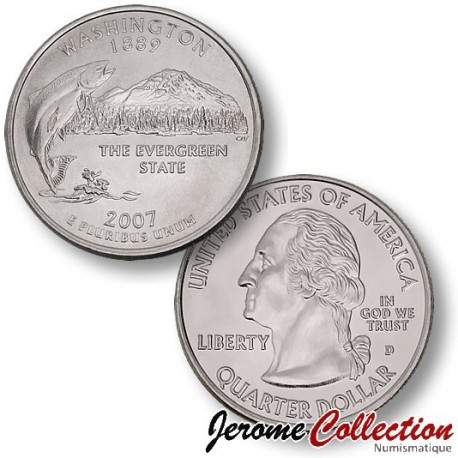 ETATS UNIS / USA - PIECE de 25 Cents (Quarter States) - Washington - 2007 - D