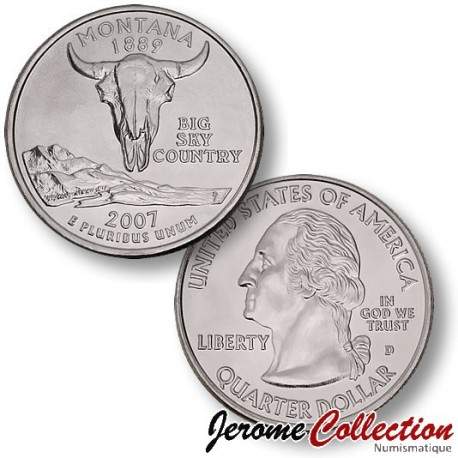 ETATS UNIS / USA - PIECE de 25 Cents (Quarter States) - Montana - 2007 - D