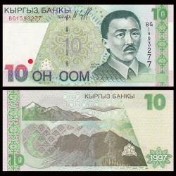 KIRGHIZISTAN - Billet de 10 Som - Kasym Tynystanov - 1997