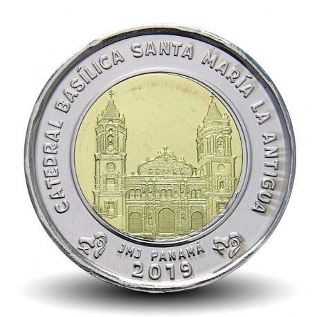 PANAMA - PIECE de 1 BALBOA - La cathédrale basilique Santa Maria la Antigua -