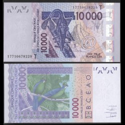BCEAO - TOGO - Billet de 10000 Francs - Oiseau Touraco à gros bec - T - 2017