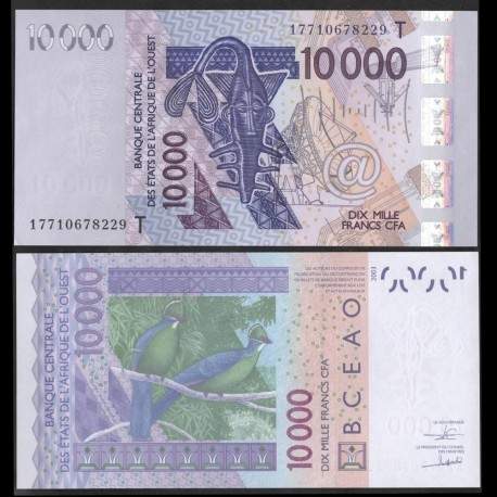 BCEAO - TOGO - Billet de 10000 Francs - Oiseau Touraco à gros bec - T - 2017