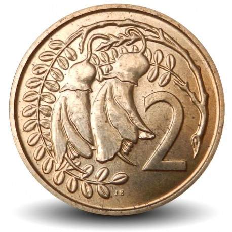 NOUVELLE-ZÉLANDE - PIECE de 2 Cents - Fleur kowhai - 1968
