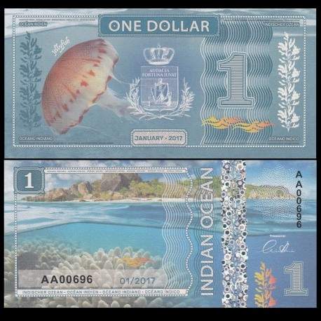 OCEAN INDIEN / INDIAN OCEAN - Billet de 1 DOLLAR - Méduse - 2017