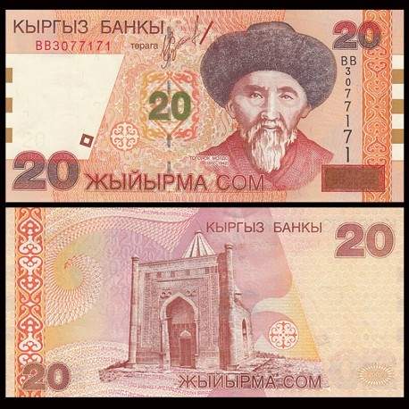 KIRGHIZISTAN - Billet de 20 Som - Togolok Moldo - 2002 – JeromeCollection