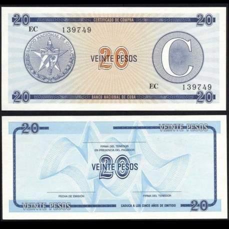 CUBA - Billet de 20 Pesos - C - 1985