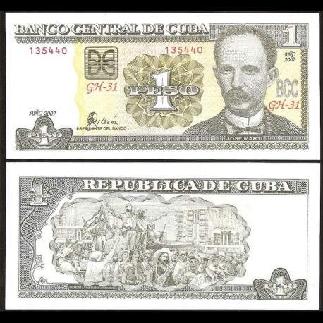 CUBA - Billet de 1 Peso - José Martí - 2007