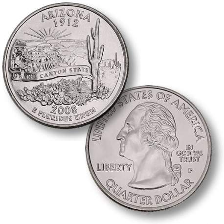 ETATS UNIS / USA - PIECE de 25 Cents (Quarter States) - Arizona - 2008 - P