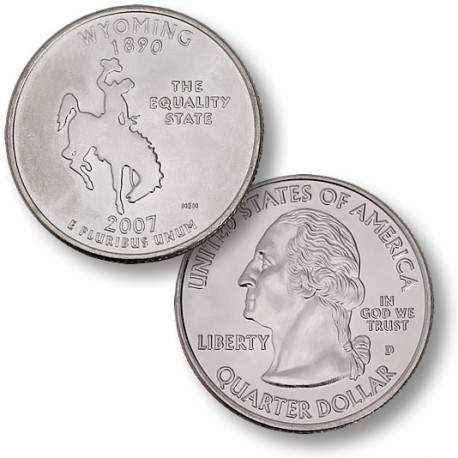 ETATS UNIS / USA - PIECE de 25 Cents (Quarter States) - Wyoming - 2007 - P