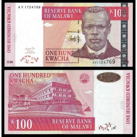 MALAWI - Billet de 100 Kwacha - Révérend John Chilembwe - 01.10.2003